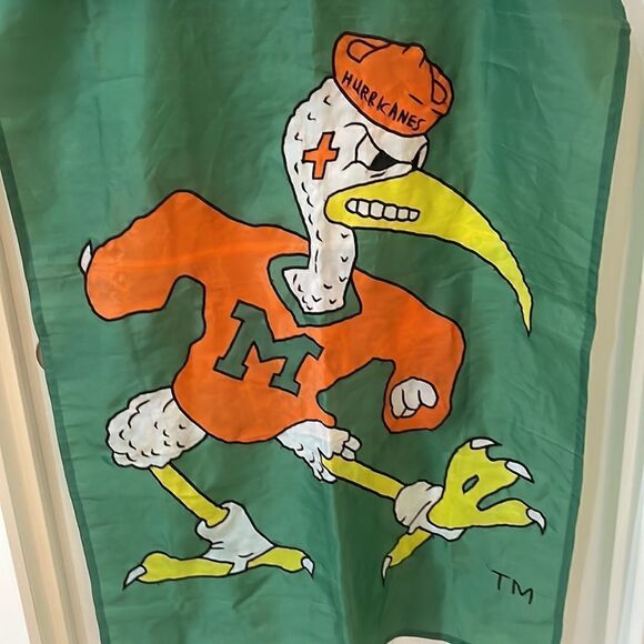 3’ x 5’ UNIVERSITY OF MIAMI  Hurricanes Sebastian flag for pole nylon - Picture 2 of 4